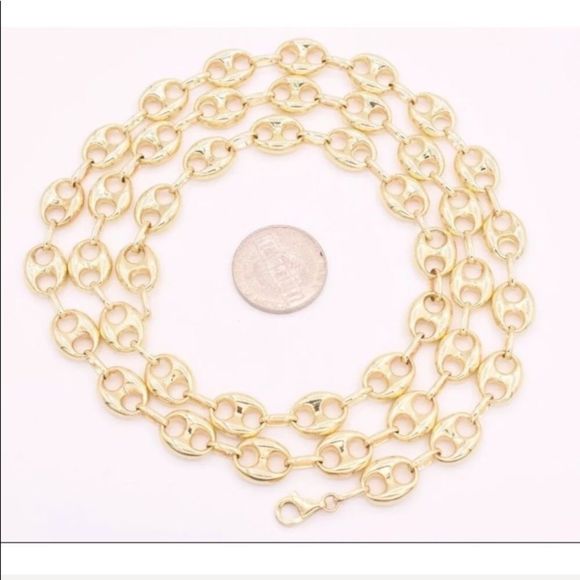 Real Solid Gold Gucci Link Mariner Chain 24